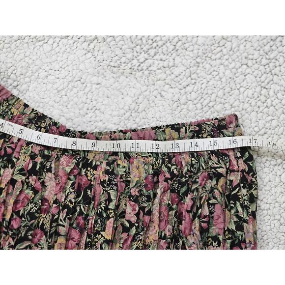 Casual Corner Y2K Pleated Maxie Skirt Floral Print Size L - Picture 5 of 5